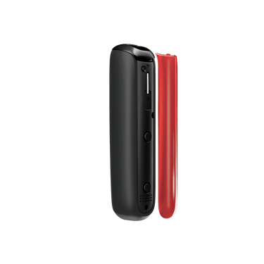Ploom AURA priekšējā paneļa Lava Red sānskats, atdalīts no ierīces