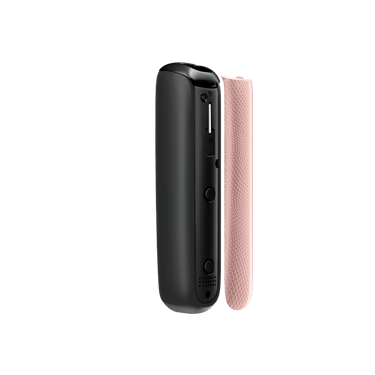 Ploom AURA priekšējā vāciņa Rose Gold ar rakstu sānskats, atdalīts no ierīces

