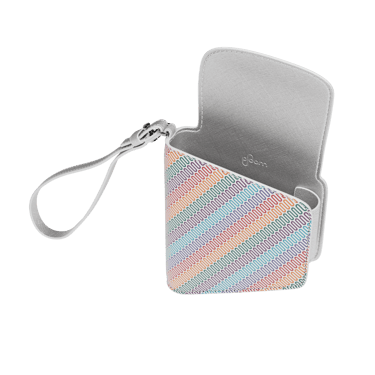 Closed Multicolored Patterned Canvas Duo Carry Case close-up