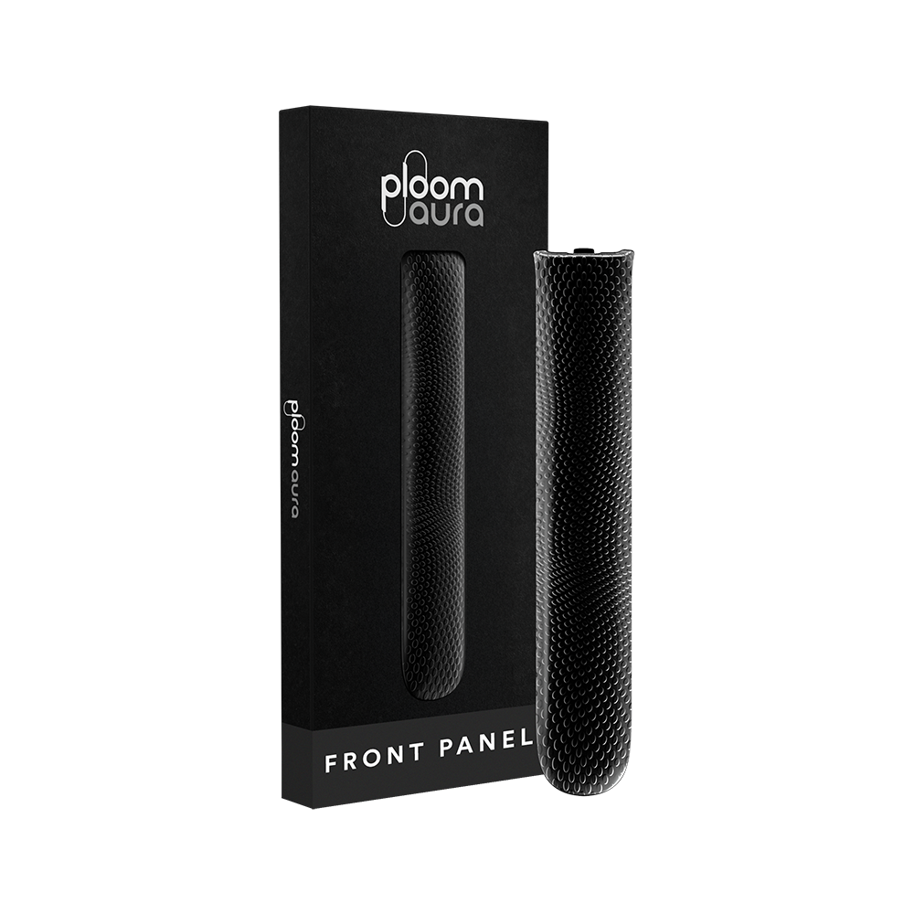 Ploom AURA priekšējā vāciņa Jet Black ar rakstu iepakojums
